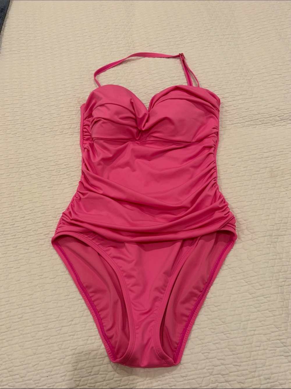 Lilly Pulitzer Hot Pink Ruched One-Piece Swimsuit